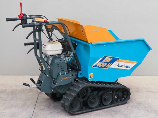 Carriola motorizzata a cingoli EuroMech EM400H con cassone ribaltabile e capacità di carico di 400 kg
