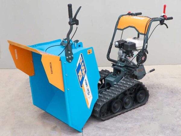 Carriola motorizzata a cingoli EuroMech EM400H con cassone ribaltabile e capacità di carico di 400 kg