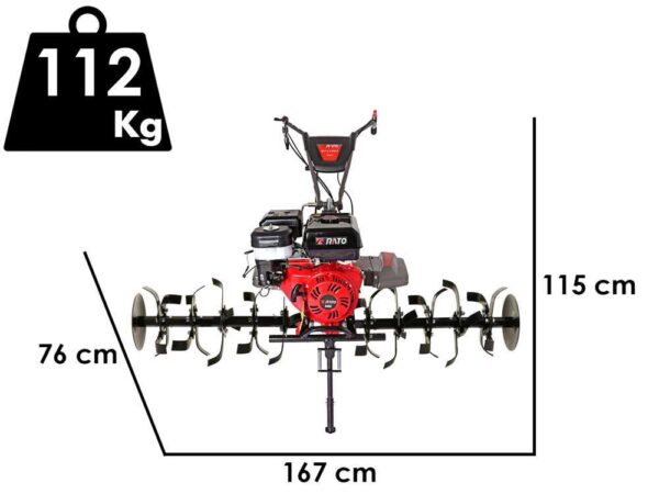 Italian Power RG 7.2-130Q-Z - Motozappa a benzina 15 HP - Motore Rato R420